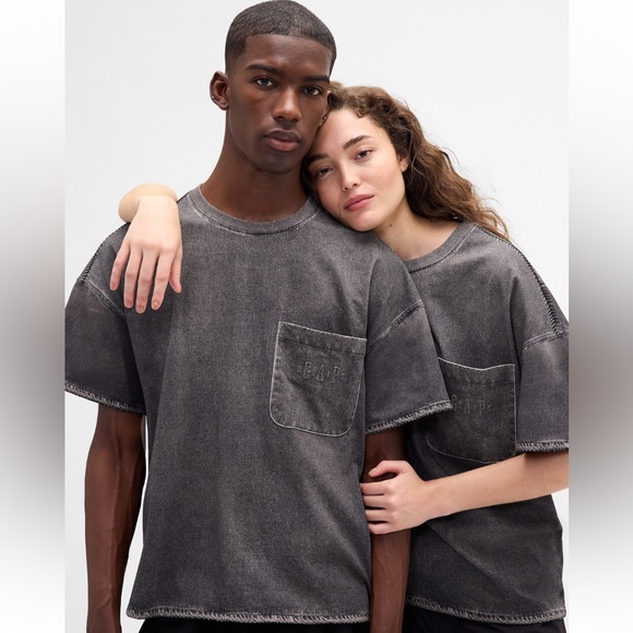 Gap × BÉIS Knit Denim Pocket T-Shirt Size S/M - Picture 2 of 13